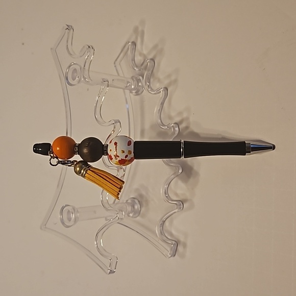 Hand Crafted beaded pens Set of 3 holiday motif handmade halloween fall floral - Picture 7 of 17